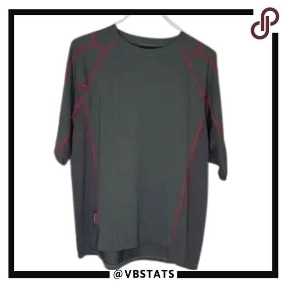 Fox Large Gray with Red Stitching Performance Short Sleeve Top in Size Large - Picture 1 of 6